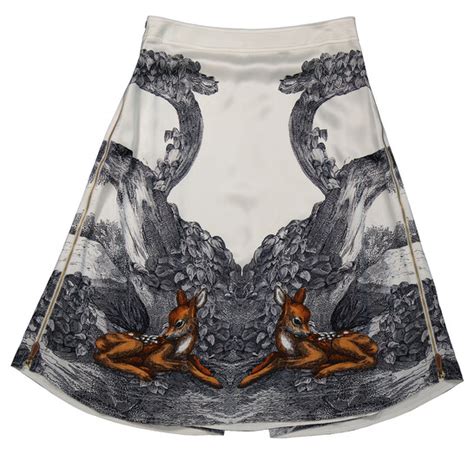 burberry deer skirt|Burberry Ladies Light Walnut Deer Sketch Printed Skirt.